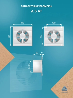 Вентилятор накладной A D125 AT AURAMAX